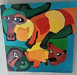 AcheterKarel Appel - De gedresseerde circuskoe met dansende kat? Enchérissez de 650!