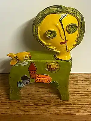 Jan Latinne - Kleurrijk origineel figuur in keramiek verkauft für € 300!