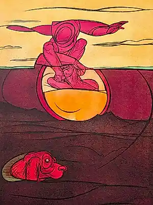 Valerio Adami - Figuren bij ondergaande zon, litho verkauft für € 65!