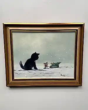 Henk Poeder - Muisjes en kitten in de sneeuw kopen? Bied vanaf 179!