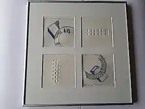 Albert in 't Veld - abstracte ets / blinddruk / reliëfdruk verkauft für € 35!