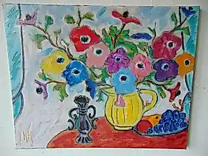 Buy Keimpe Kootstra - Anemonen met vaasje.? Bid from 275!