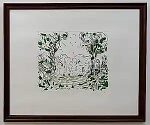 Buy Pieter Holstein - handgekleurde ets | 'Ontmoeting' | 1978 (PRENT 190)? Bid from 75!