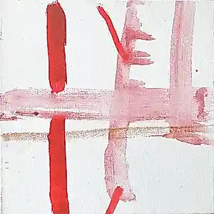 Buy Paul Louis van den Bergh - Acryl op canvas - “Red Zone 16.9” - Gesigneerd.? Bid from 100!