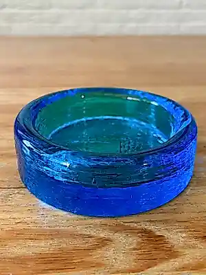 AcheterHolmegaard - Vintage blauw turquoise dik glazen vide-poche, 1980? Enchérissez de 20!