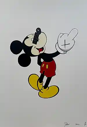 Death NYC - handgesigneerde zeefdruk | 'Mickey Mouse middle finger' | 2015 kaufen? Bieten Sie von 80!