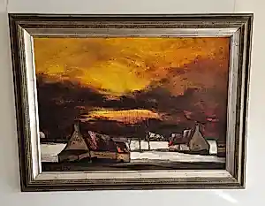 Paul Permeke - Winterlandschap met boerderijen/dorp verkauft für € 550!