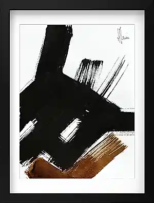 Buy Jean-Jacques Marie - Composition gestuelle, encre et brou de noix encadrée? Bid from 90!
