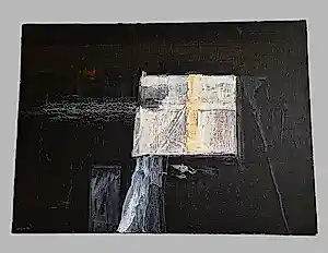Guillaume Le Roy - een in 1987 "laag op laag" geschilderde abstracte compositie - zeer groot! kopen? Bied vanaf 348!