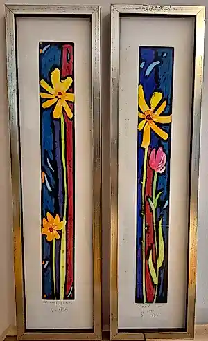 Simon Bull - seltenes Grafik- Paar (Diptychon) "4/90" inkl. Galerie-Rahmen kaufen? Bieten Sie von 180!