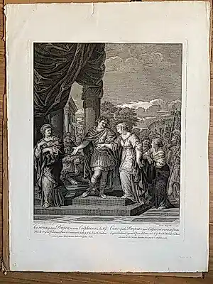 Buy Robert Anglada - Caesar putting away Pompeia, receives Calpurnia as his Wife? Bid from 80!