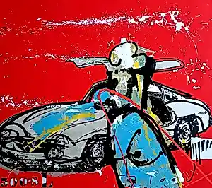 Herman Brood - grote zeefdruk: Mercedes 300 SL kopen? Bied vanaf 599!