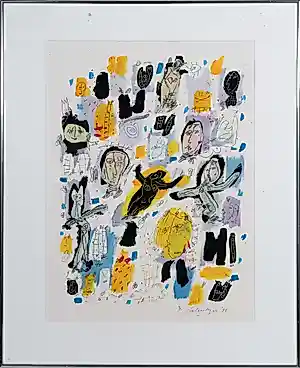 Buy Kees Salentijn - Gemengde techniek, Patio - Ingelijst? Bid from 150!