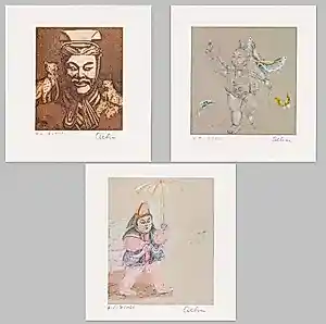 Gunda Oehm - Drie handgesigneerde zeefdrukken: Cultuur I, II, III | GRATIS VERZENDING kaufen? Bieten Sie von 35!