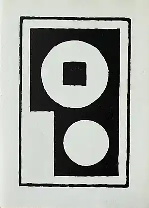 Buy Erich Buchholz - Zwei Kreise mit Quadrat, Original-Holzschnitt 1922? Bid from 100!