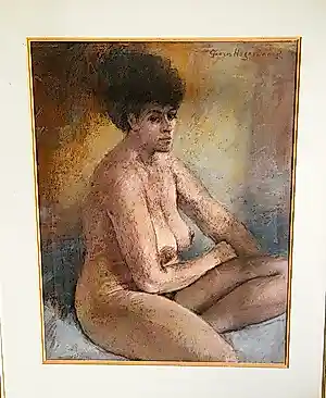 Georges Hogerwaard - Groot jaren 30 gem. techniek (pastel) "vrouwelijk naakt" mooi ingelijst kopen? Bied vanaf 276!