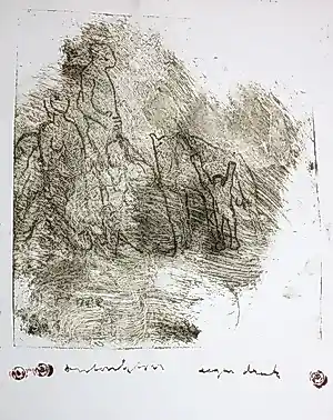 Buy Anton Heyboer - Droge naald /ets, Figuren en dier? Bid from 150!