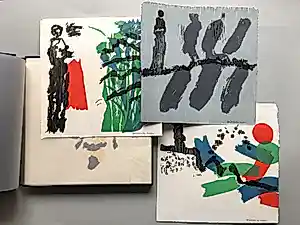 Jef Diederen - drie gesigneerde kleuren lino's + gesigneerd boek - in originele portfolio verkauft für € 90!