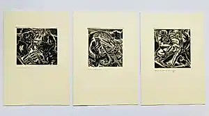 Buy Etie van Rees - Strijd van twee ridders - Set van 3 houtdrukken? Bid from 75!