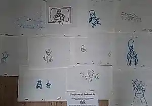 Matt Groening - lot van 11 productietekeningen waaronder 4 van Bart Simpson kaufen? Bieten Sie von 400!