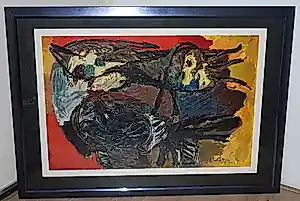 Karel Appel - 2 vogels (1954) - grote vintage uitgave Boymans -fraaie lijst kopen? Bied vanaf 250!