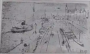 AcheterFrans Hens - Bedrijvigheid aan het Steen te Antwerpen? Enchérissez de 35!