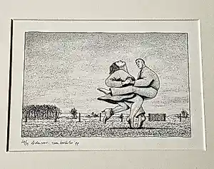 Sven Hoekstra - leuke, in beperkte oplage van 70 exemplaren gemaakte Ets "de Dansers" 1999 kopen? Bied vanaf 46!
