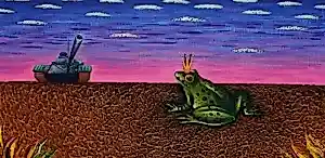 Dadara - Ingelijste zeefdruk: Frog kaufen? Bieten Sie von 99!