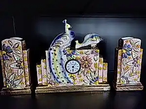 AcheterFaience Hubert Bequet - 3-delige art deco klokset? Enchérissez de 150!