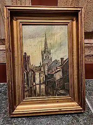 Anton Muller - Stadsgezicht met kerk en steeg kaufen? Bieten Sie von 35!