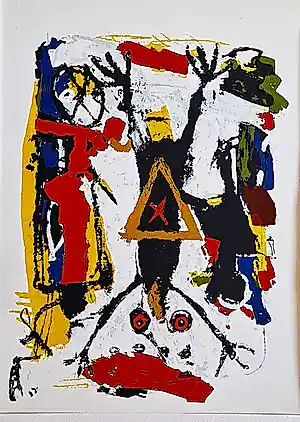 Nelson Carrilho - Curaçao 1953 - GROOT ! Expressionistisch Litho bep. oplage (100) gesigneerd verkocht voor € 50!