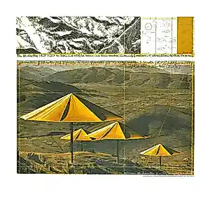 AcheterChristo - Kleurenzeefdruk YELLOW UMBRELLAS? Enchérissez de 39!
