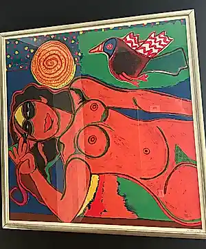 Corneille - Femme allongée - grote kleuren zeefdruk - 120x120 cm - ingelijst - 1991 kaufen? Bieten Sie von 1500!