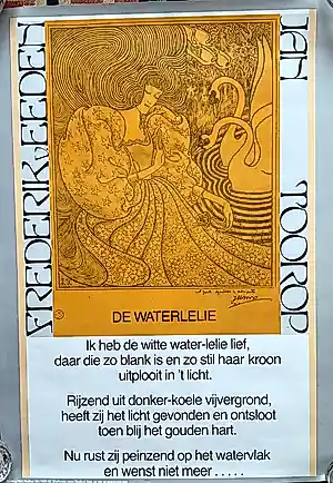 Jan Toorop - Vintage Affiche de Waterlelie,, gedicht Frederik van Eeden verkauft für € 50!