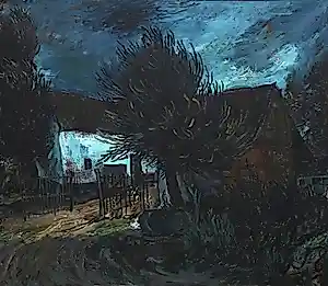Buy Charles Eyck - Ingelijste olieverf op doek: Huis bij onstuimige lucht? Bid from 2250!