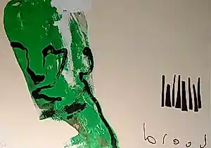 Buy Herman Brood - zeefdruk: Green Head? Bid from 495!