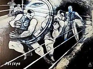 Carlos Ceesepe - "Boxmatch". Large Vintage Art Print / Gallery Poster (Luxury offset). kaufen? Bieten Sie von 49!