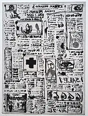 William Kentridge - Nose series nr 5 "The reputation of a newspaper" vendu pour 1500€ !