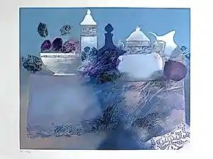 Jean-Jacques Balitran - Lithographie "Nature morte bleue" kaufen? Bieten Sie von 55!