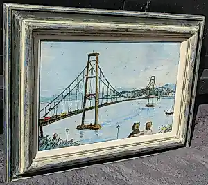 Harm Kamerlingh Onnes - olieverf op paneel: Golden Gate bridge - San Fransisco (U.S.A.) kaufen? Bieten Sie von 1495!