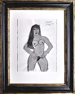 AcheterCorneille - Tamaya, gemengde techniek op papier (mooi ingelijst)? Enchérissez de 895!