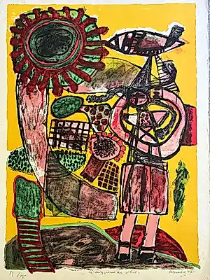 AcheterCorneille - La baigneuse au soleil (1967) – Kleurenlitho (Prent 190 / Michel Cassé)? Enchérissez de 209!