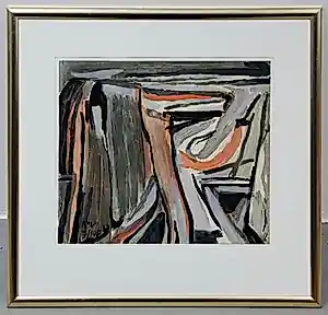 Buy Bram van Velde - grote ingelijste litho; zonder titel? Bid from 595!