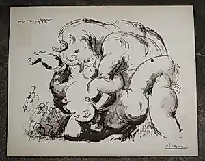 AcheterPablo Picasso - MINOTAURE et FEMME NUE 1975? Enchérissez de 300!