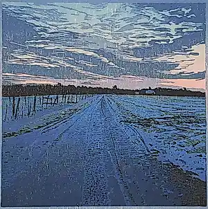 Siemen Dijkstra - Winter-weg, kleurenhoutsnede (netjes ingelijst) verkauft für € 395!
