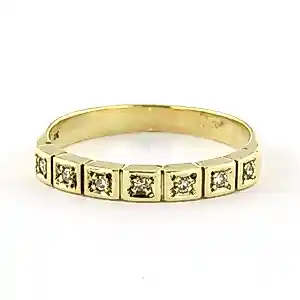 14k geel gouden ring met single cut geslepen diamant tot. 0.05ct – F/G - VS/SI kopen? Bied vanaf 260!
