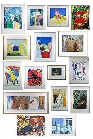 Jan Roëde - Alphons Freimuth, Henk van Vessem en anderen! Lot van 16 kleurrijke werken! verkauft für € 300!