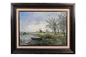 Jan Bevort - Groot polderlandschap met molens kopen? Bied vanaf 150!