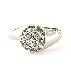 14k wit gouden ring met briljant geslepen diamant tot. 0.20ct – F/G - VS/SI kaufen? Bieten Sie von 460!