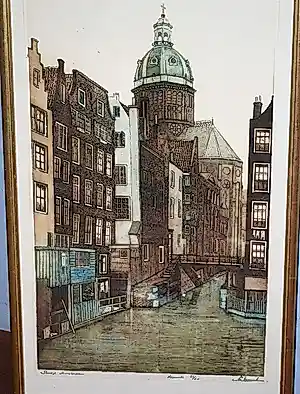Antoon Hemert - kleurets 22/60 - het Sluisje Amsterdam kopen? Bied vanaf 65!